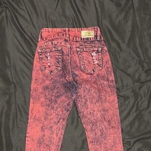 Stylish Red Acid Wash Women's Jeans